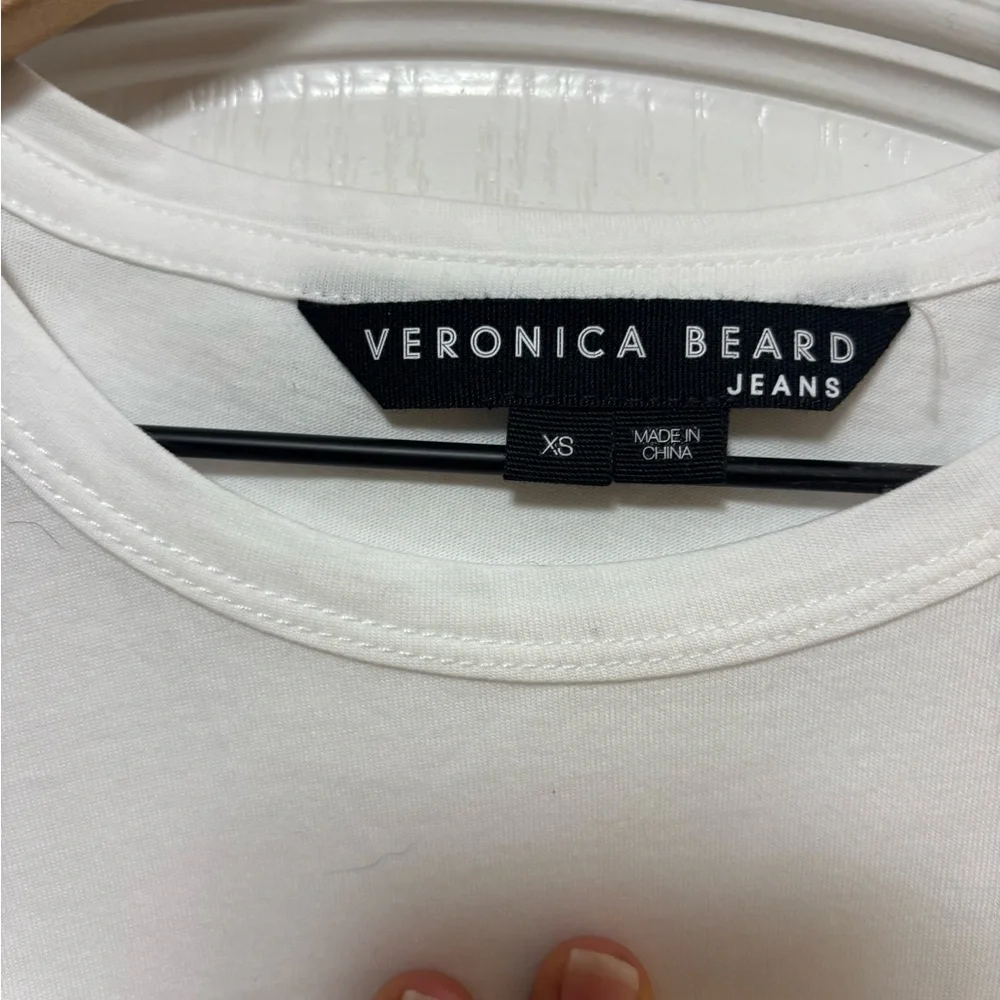Veronica Beard White and Tan Lace Ruffle Blouse - Picture 7 of 10